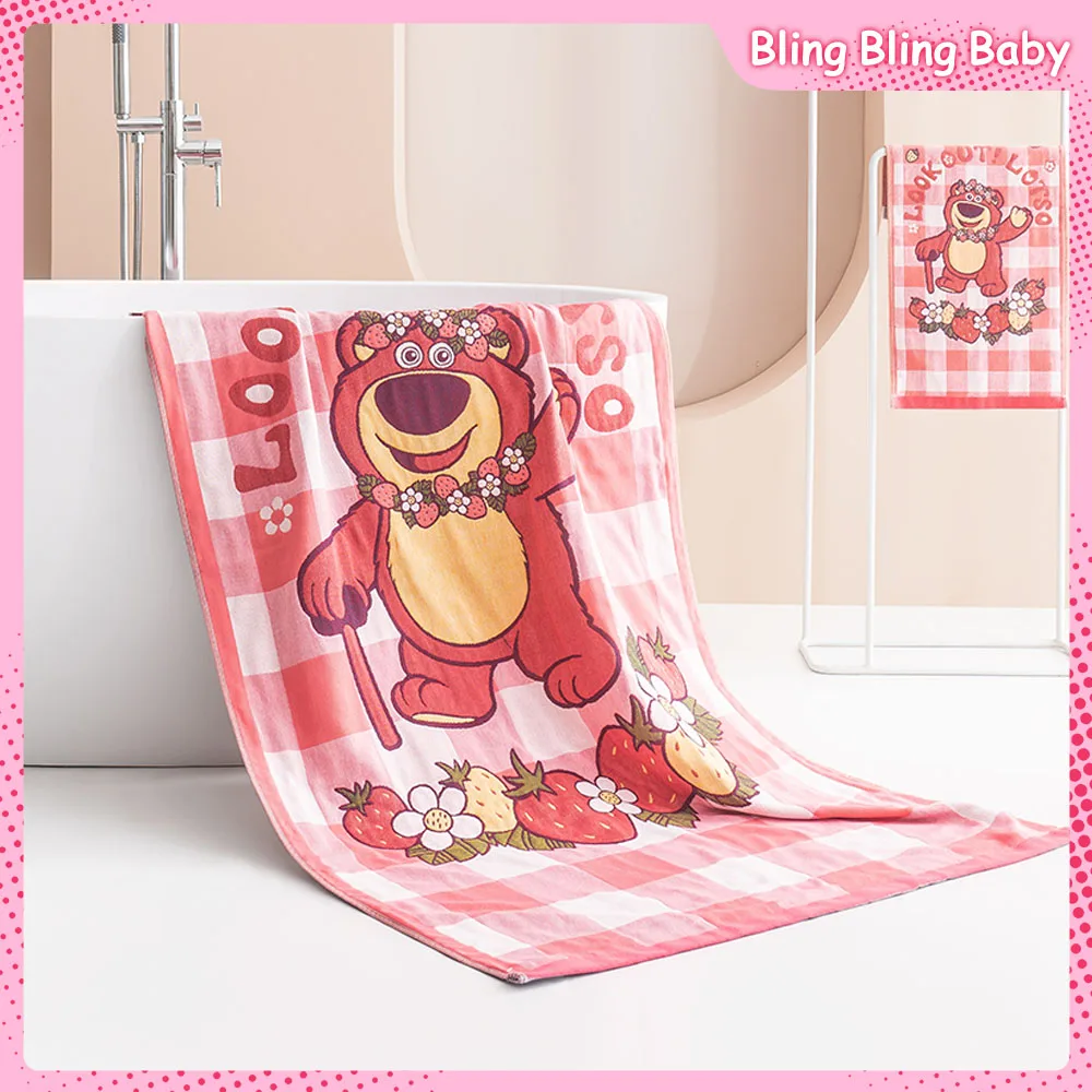

Disney Cute Children Hooded Bath Towel Cloak Lotso Marie Cat Tigger Cartoon Portable Soft Rapid Water Absorption Bathrobe Quilt