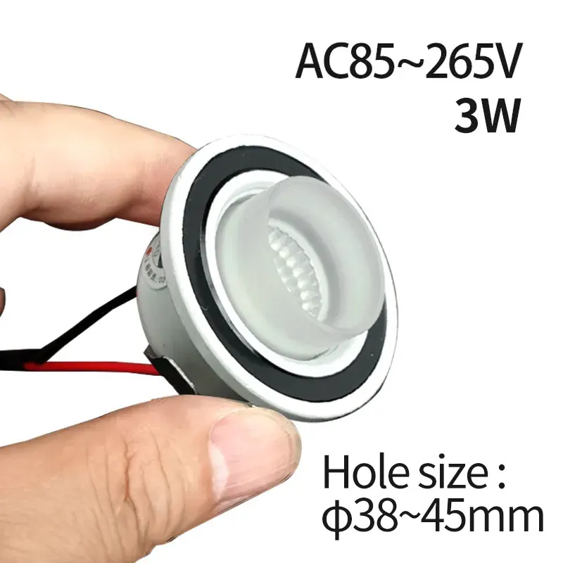 매립형 미니 스포트라이트, 드라이버 세트 내장 장식 소형 다운라이트, LED 천장 조명, 1W, 3W, 110 V, 220V, 40m..