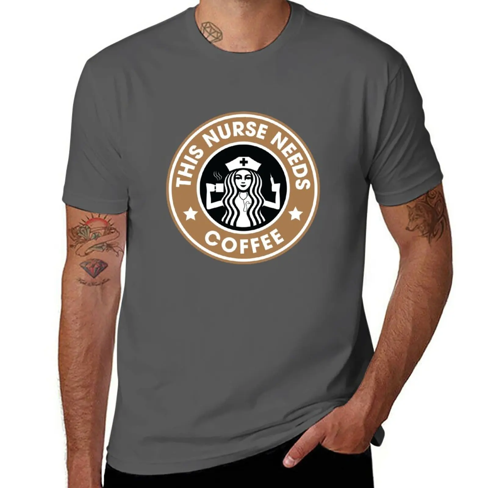 

New This Nurse Needs Coffee Registered Nurse Funny Gifts T-Shirt Aesthetic clothing graphics t shirt mens cotton t shirts