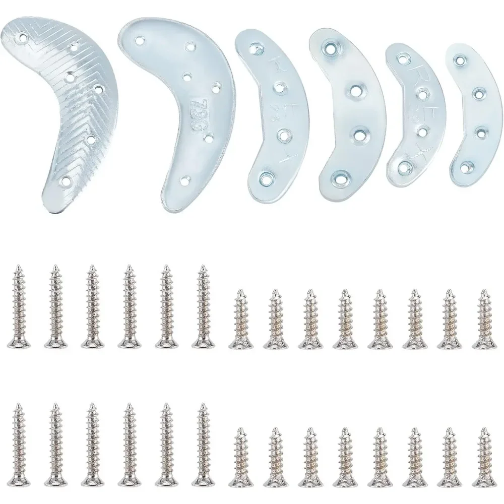 Metal Heel Plates Heel Replacement Plates Screw Nails Crescent Moon Sole Guard Repair Pads Shoe Plate 3 Pairs