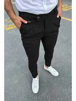 2023 New Men's Casual Pants Fashion Solid Business Leisure Trousers Trend Cool Street Wear Office Pencil Pants Calças Masculinas 5