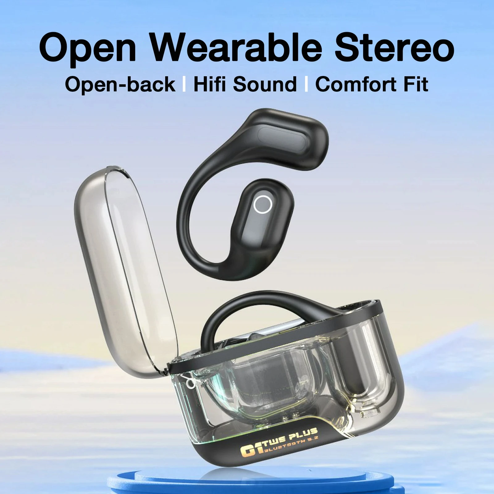 

Open Ear Wireless Earphone HiFi Stereo Bluetooth 5.3 Headphone with ENC Mic Touch Control OWS Bone Conduction Headset Earhoook