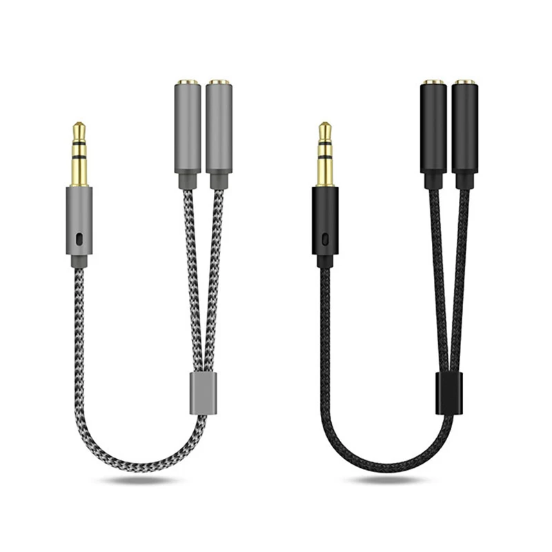 Earphone Jack Adapter 3.5mm Audio Splitter Y Jack 1 Male to 2 Female M/F 3.5mm Stereo Earphone Connector