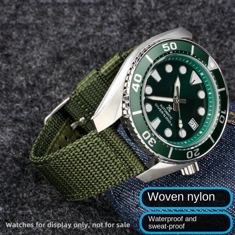 Cinturino In Nylon Intrecciato A Doppio Strato Adatto Per Seiko No.5 Green Water Ghost Citizen Eco Drive Timex Cinturino Addensato Avanzato 22Mm