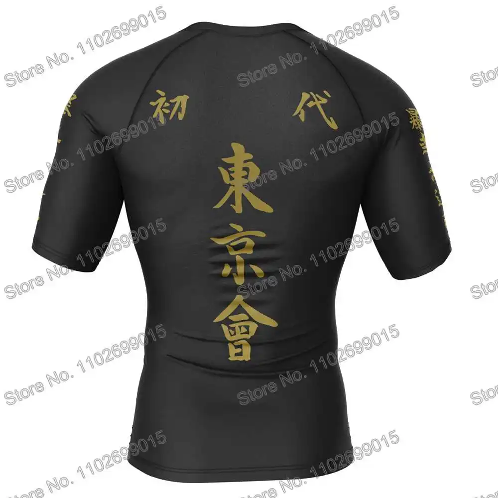 Tokyo Revengers Surfing Clothing Swimsuit Men Rash Guard Short Sleeve UV Protection Diving Swimwear Summer UPF 50+ Beach Tights