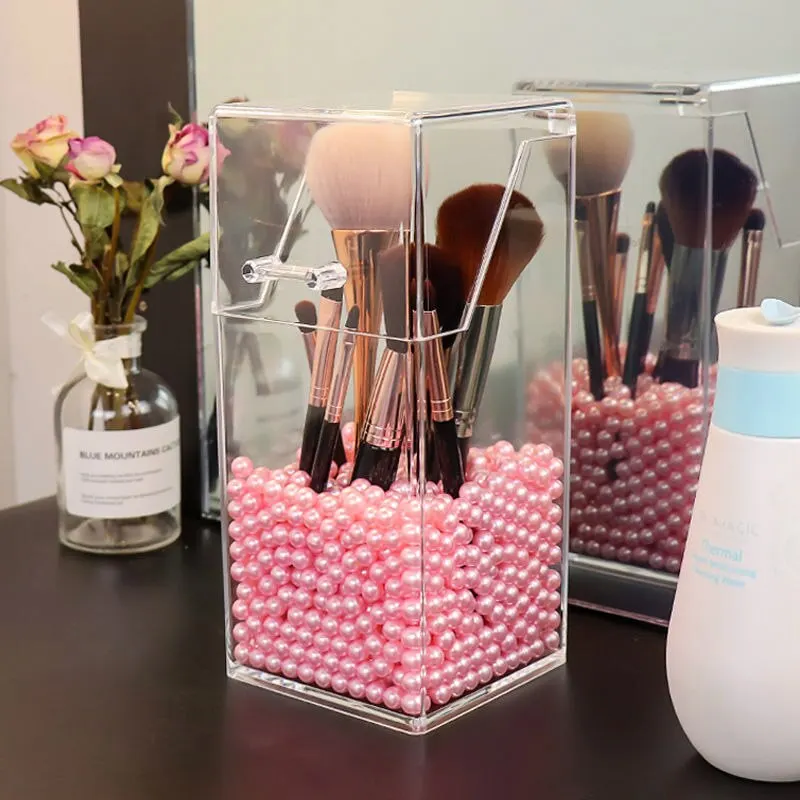 Makeup Storage Box 1PC Four-sided Makeup Brush Bucket makeup organizer makeup storage box cosmetic storage box storage box