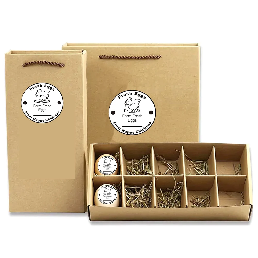 GOMAKERER 180pz Uova Di Fattoria Deposte Su Adesivi Data Raccolta Scrivibile, Etichette Adesive Per Cartoni Di Uova In PET 2.5x6.7cm Fresche Da Fattoria Di Pollo Per Contenitori Scatole Cartone - Foto 3