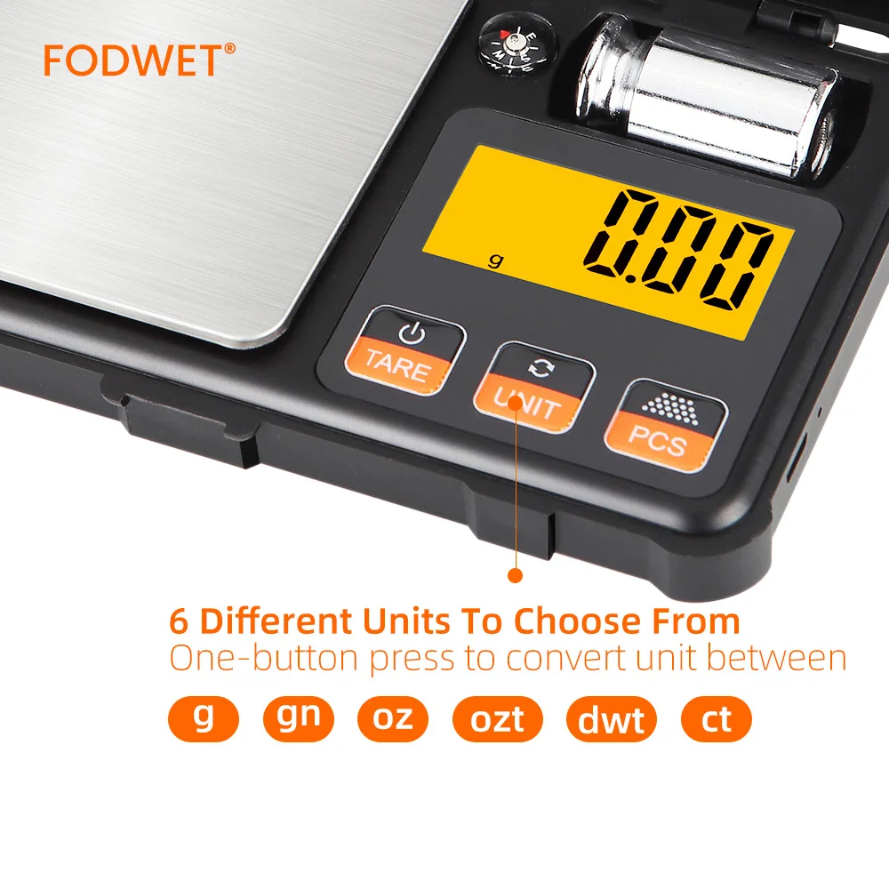 Portable Digital Scale 0.01g Lcd Digital Display Calibration Function Jewelry Scale Multiple Measurement Units