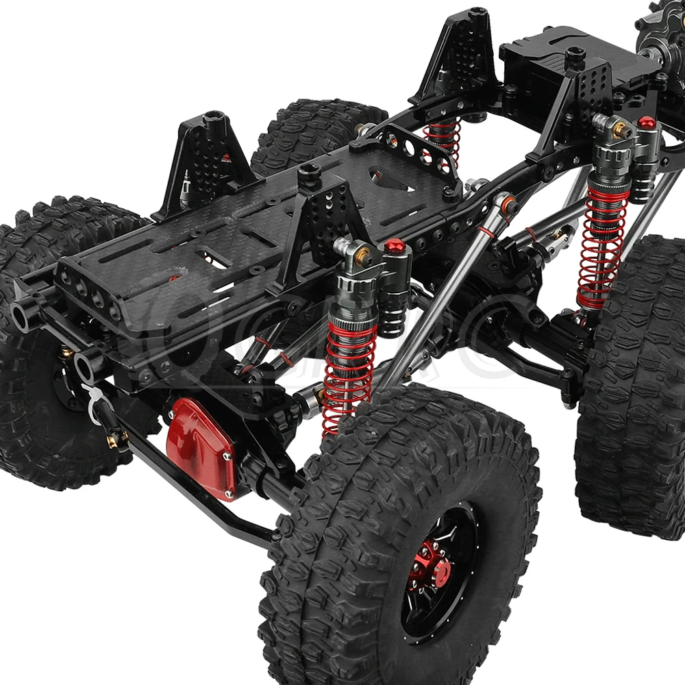 금속 합금 업그레이드 6x6 RC 자동차 섀시 프레임, 전방 스티어링 액슬 2 개 포함 기어박스, Axial SCX10 1/10 RC 크롤러 자동차 부품용 DIY