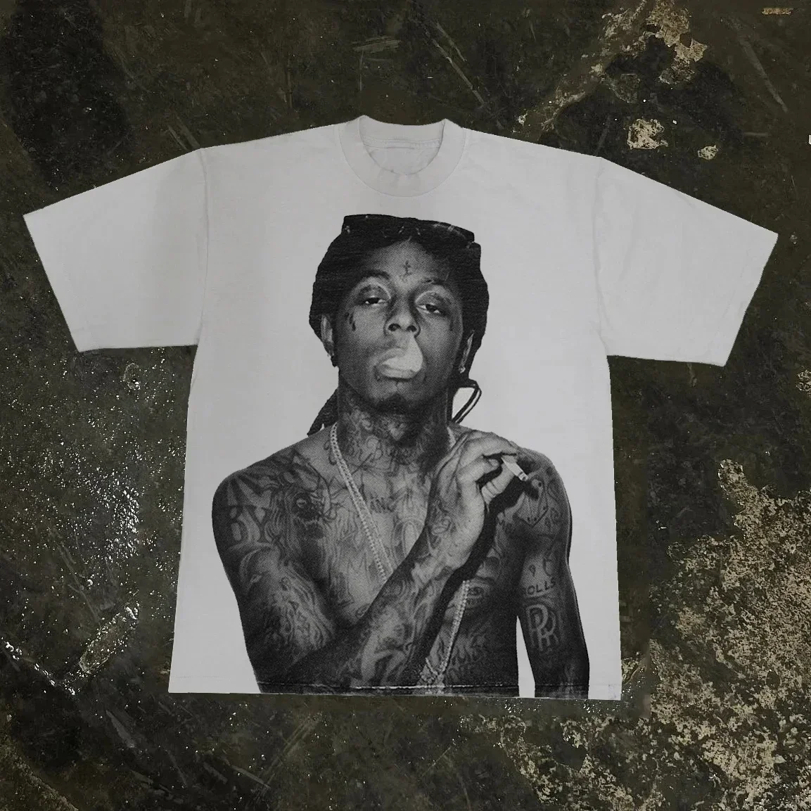 T Shirts Portrait Short-Sleeved Round Neck Pure Cotton Loose Hip-Hop Casual Couple T-Shirt