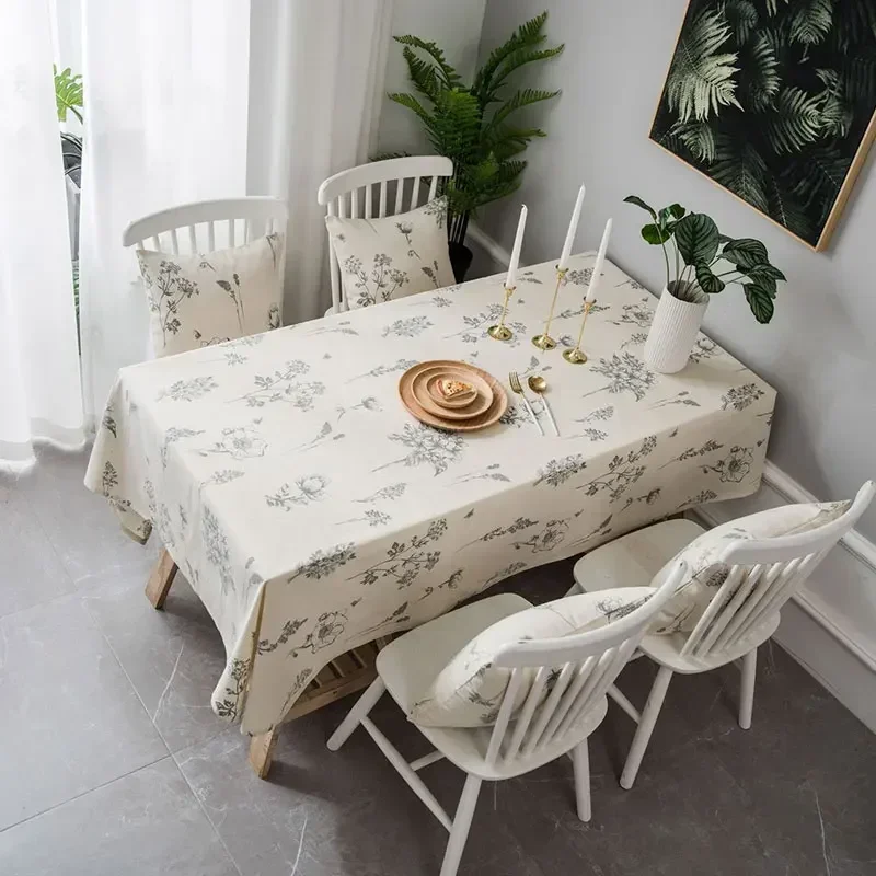 

CANIRICA Table Cloth Pastoral Table Cover Linen Tablecloths Mantel Blanco Rectangular Home Decor Kitchen Accessories Decoration