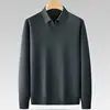 8XL 7XL 6XL Soft Warm Male Pullovers 2023 New Fall Winter High End Luxury Wool Sweater Men Long Sleeve Lapel Mens Sweaters 4