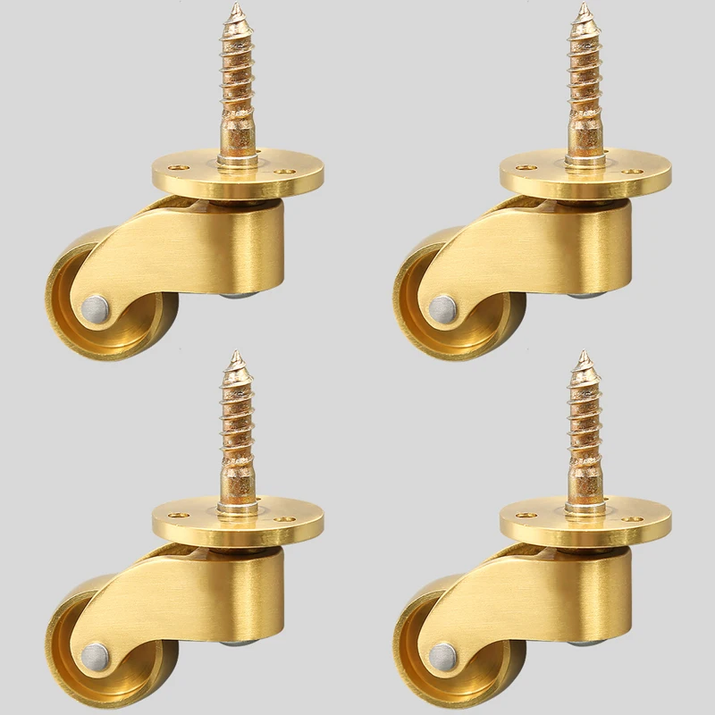 High Quality 4pcs Heavy Pure Brass Universal Furniture Casters Table