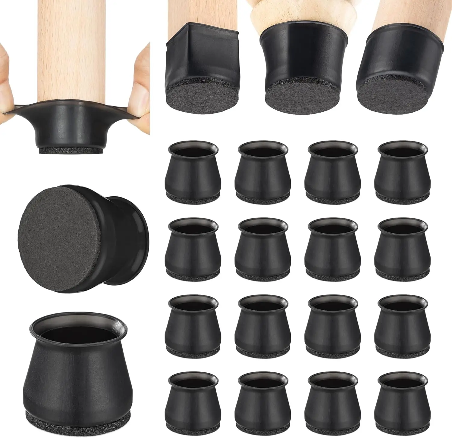 Compact Silicone Floor Protectors with Felt Pads