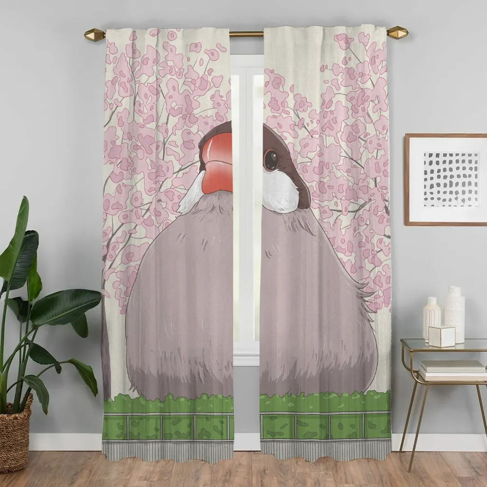 Blackout Curtains for Living Room Curtain Cute Home Interior Curtains 2 Pieces Tulle for Bedroom Partition Shades Kitchen Camera 3
