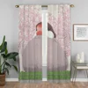 Blackout Curtains for Living Room Curtain Cute Home Interior Curtains 2 Pieces Tulle for Bedroom Partition Shades Kitchen Camera 3