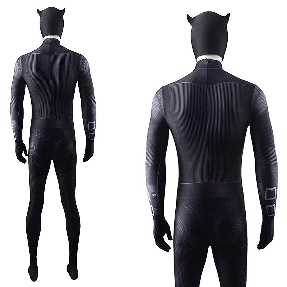 Bat and Cat-Themed Spandex Bodysuit Cosplay Costume for Adults and Kids