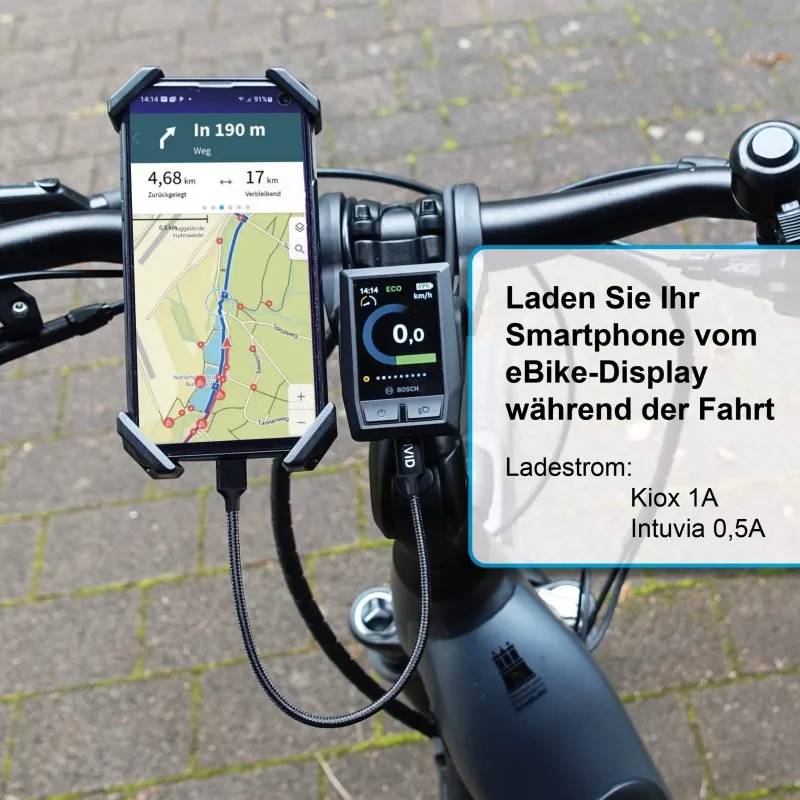 電動自転車用 USB マイクロ A から照明用 USB C 充電ケーブル