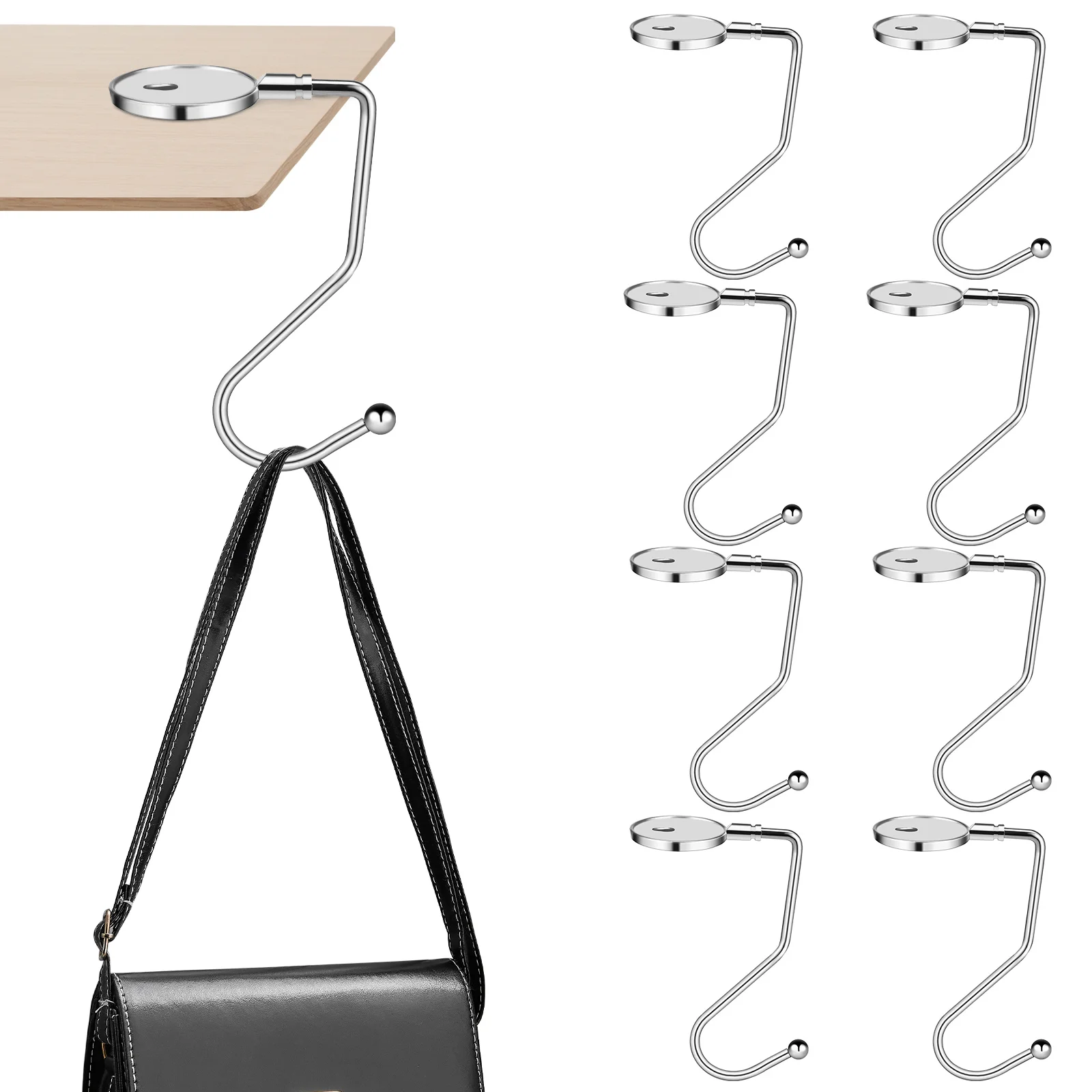 

8 Pcs Student Portable Schoolbag Desktop Hook For Hooks Hanging Bags Purse Backpack Convenient Coat Hanger