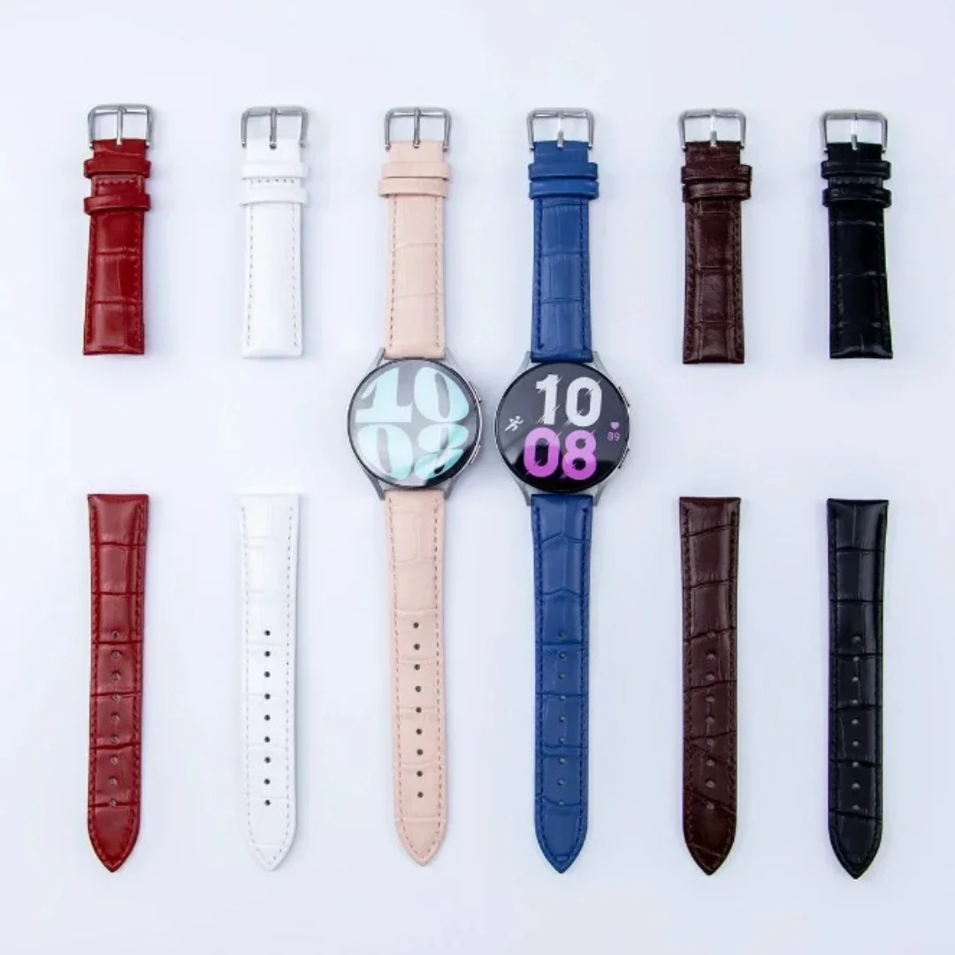 Premium Genuine Leather Watchband with Steel Pin Buckle – High-Quality Wrist Strap Bracelet