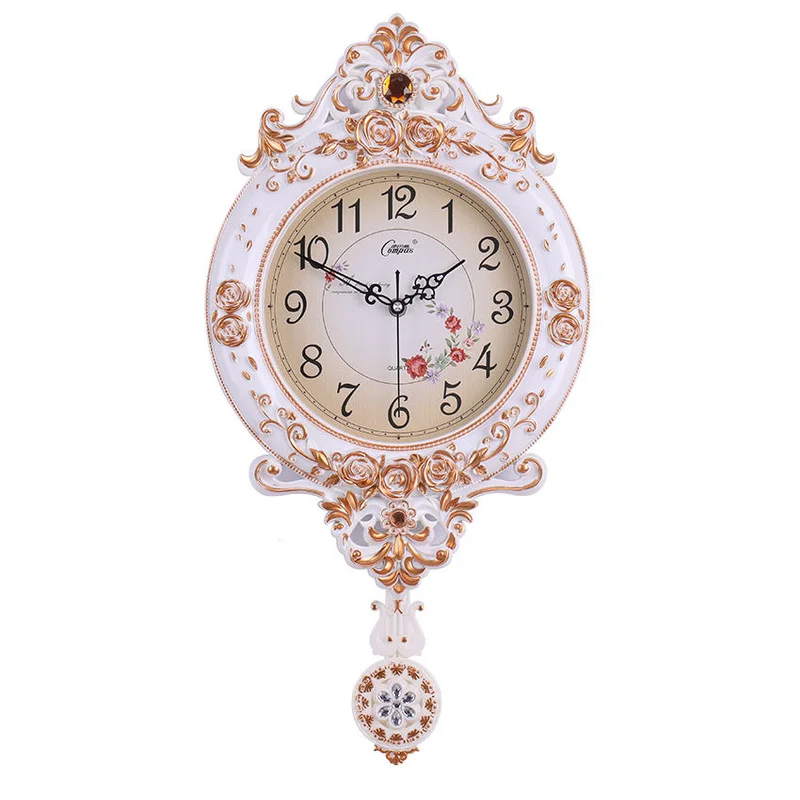 

Wall Clock Clock European Style Swing Clock Living Room Mute Clock Creative Personality Household Electronic Quartz Wall Clock