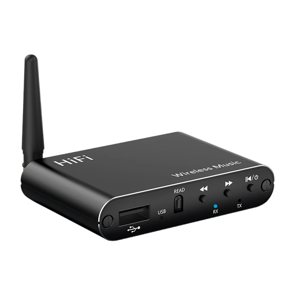 thumbnail image 1 of Adaptador de audio compatible con Bluetooth 5.4, receptor de audio estéreo HiFi auxiliar de 3,5 mm, reproducción de BT/U-Disk con control remoto para TV y estéreo doméstico, 1 of 4