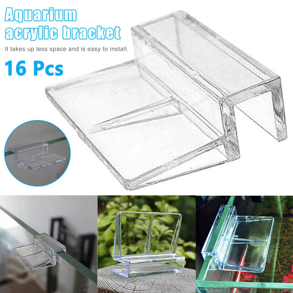 thumbnail image 2 of DXIA 10Pcs Aquarium Fish Tanks Glass Cover Clip, 6mm Clear Color 2 of 10