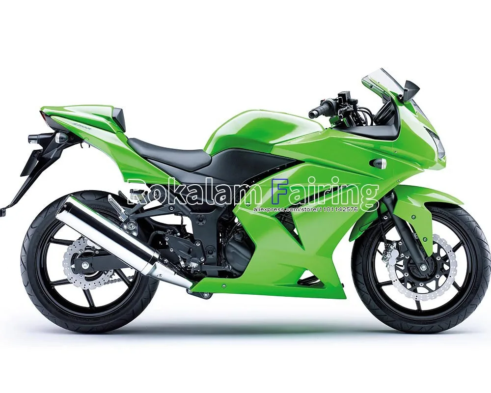 

Hot Sales,Body Kit For Kawasaki Ninja ZX 250R ZX250 2008-2012 EX250 08-12 Full Green ABS Motorbike Fairings (Injection molding)