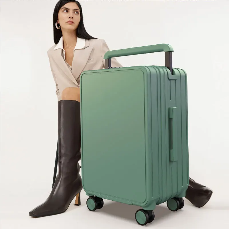 Middle Wide Trolley Case Business Suitcase Large Capacity Luggage Fashion Suitcase Waterproof Zipper Luggage  Boarding Bag