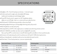 Zigbee Triac LED Dimmer 220V AC 110V 230V Tuya สมาร์ทคอนโทรลเลอร์ WIFI ไร้สาย RF 2.4G สําหรับหลอดไฟสีเดียว 2