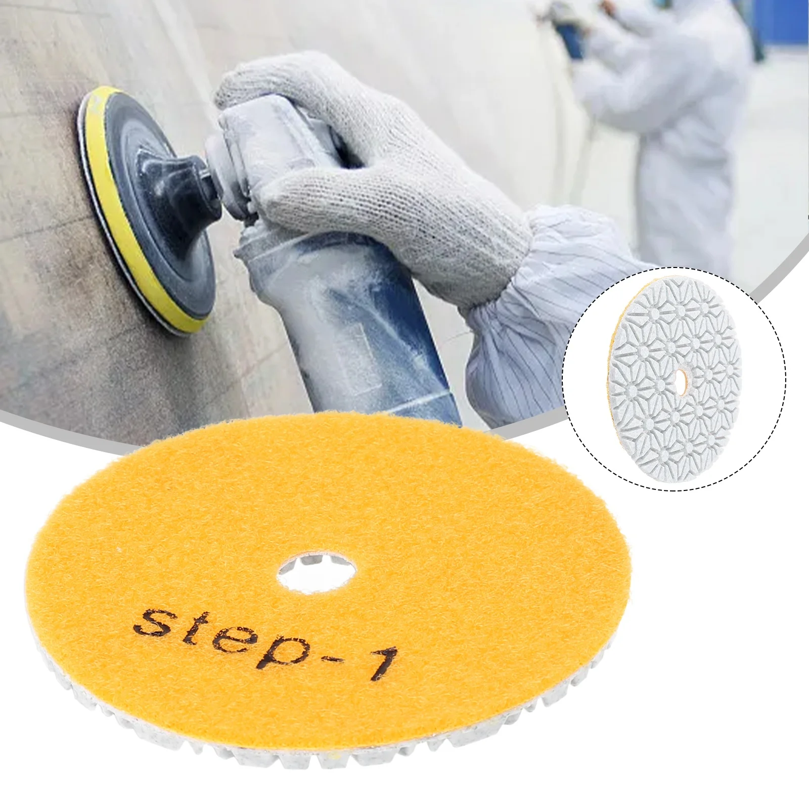 1 STÜCK 4 Zoll 100 mm Trocken-/Nass-Diamant-3-Stufen-Polierpads Granit Beton Marmor Polieren Verwendung Schleifscheiben-Set Elektrowerkzeuge – Detail 12