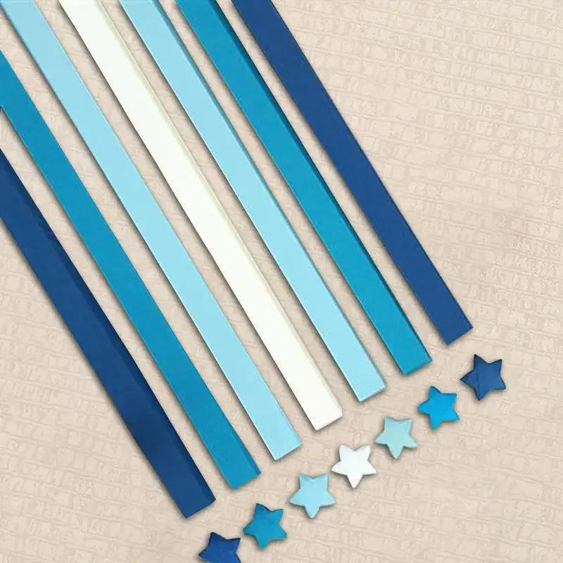 Vibrant Origami Star Paper Strips - 540 Sheets in 27 Colors