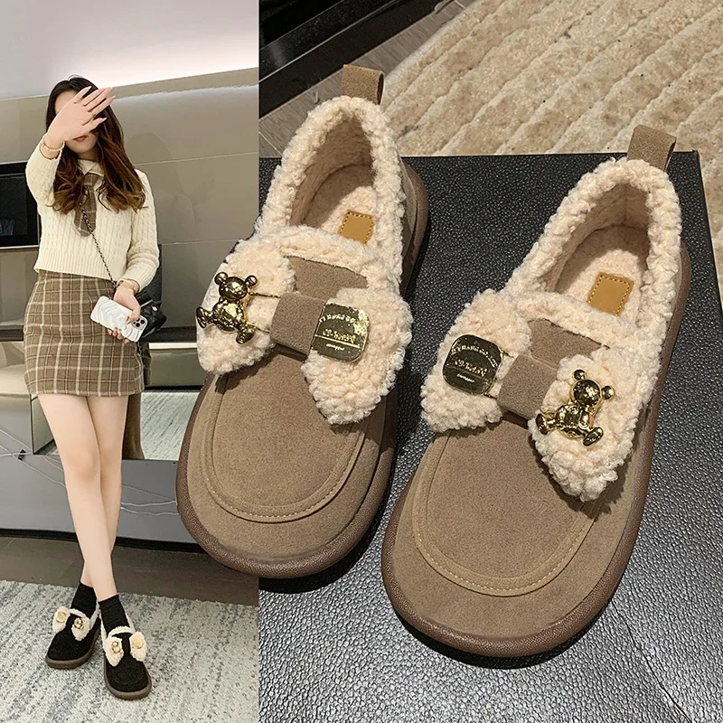 

Женская осенне-зимняя мягкая обувь на мягкой подошве, женская обувь, модные Универсальные ботинки из хлопка, повседневные теплые ботинки на плоской подошве, 2023