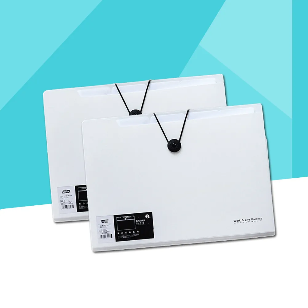 2개입 헤비듀티 플라스틱 파일 정리함 8포켓 확장형 폴더 사무실 및 가정용 안전 고정장치 확장 파일 폴더