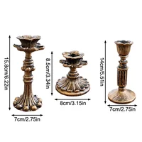 Vintage Taper Candle Holders - Antique Bronze Finish Resin Candle Sticks for Wedding, Dinner Party, Table Centerpiece Decor 3