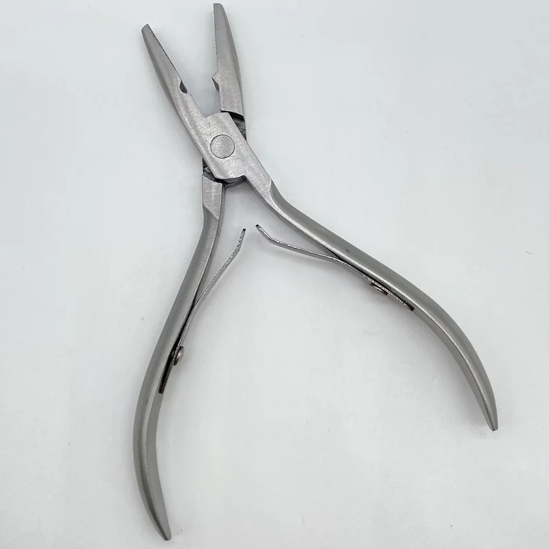 Silver Stainless Steel Clamp Hair Extension Plier 1 PC with small grooves Keratin Hair Extensions Tools