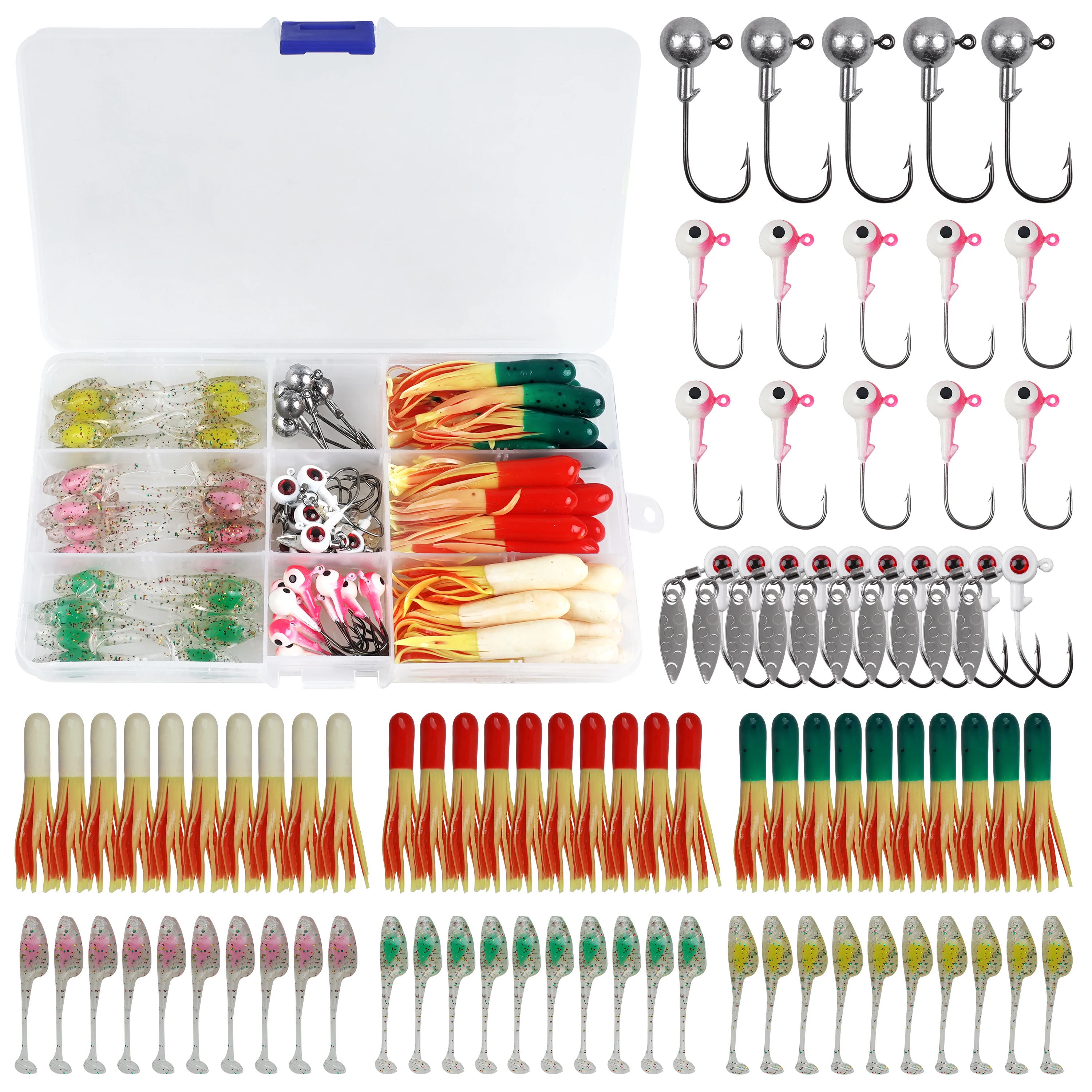 85pcs Crappie Lures kit Crappie Bait Set with Jig Heads Hooks Soft Plastic  Fishing Lures for Fishing Crappie Bass - AliExpress