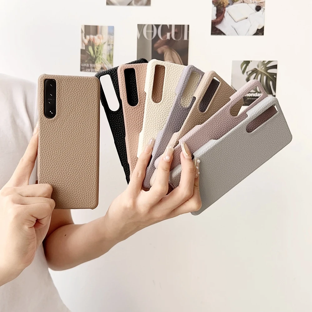 Litchi Pattern PU Leather Hard Case - Lightweight Shockproof Cover