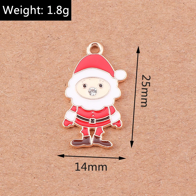 10 stücke 15x26mm Emaille Weihnachts strumpf Charms Anhänger für Schmuck Herstellung Ohrringe Halskette DIY Armband Zubehör liefert – Detail 19