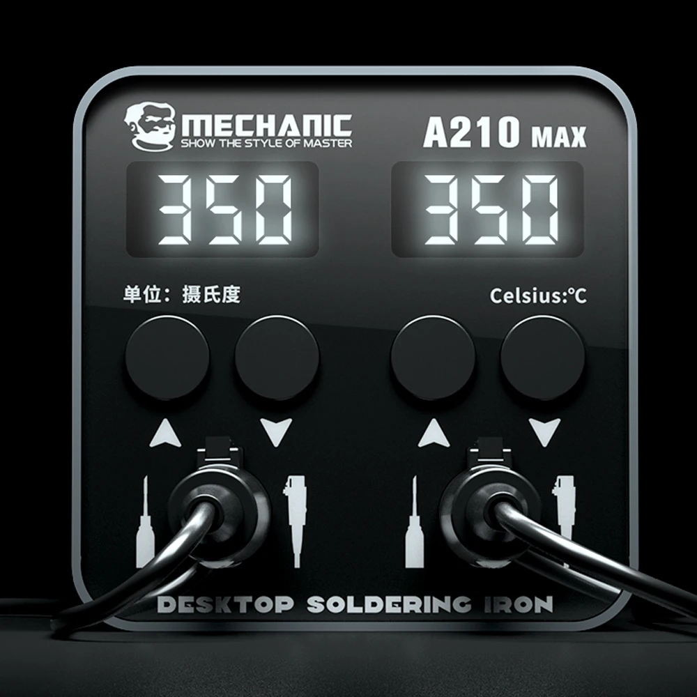 Mechanic A210 Max Dual-station Constant Temperature Desktop Soldering Station C210 Handel Short Circuit Protection Welding Tools 3