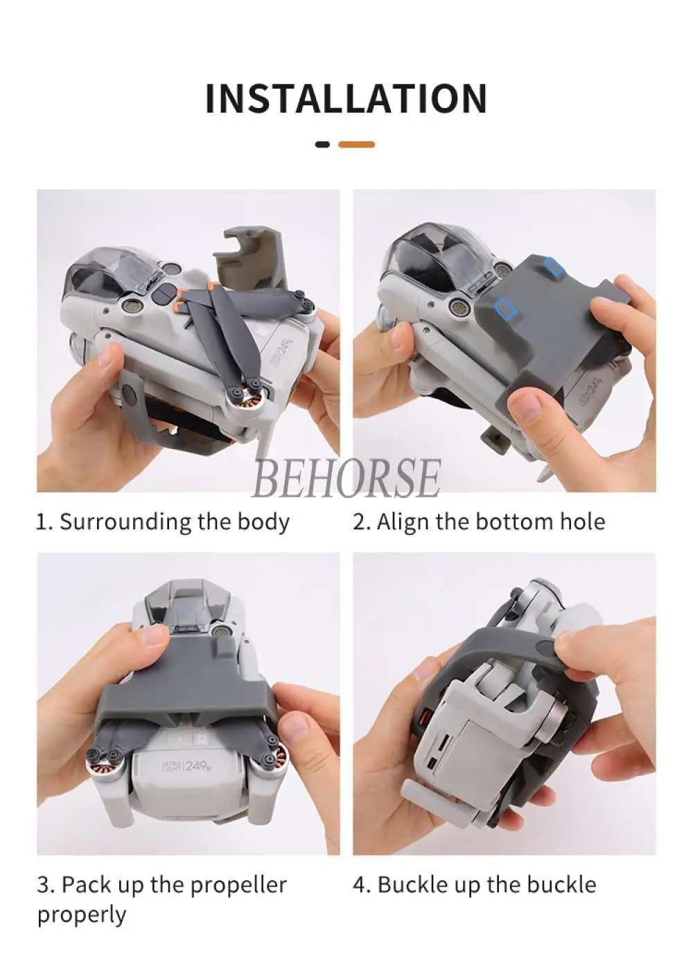 Support Hélices DJI Mini 4 Pro - Protection TPU pour Pales Drone