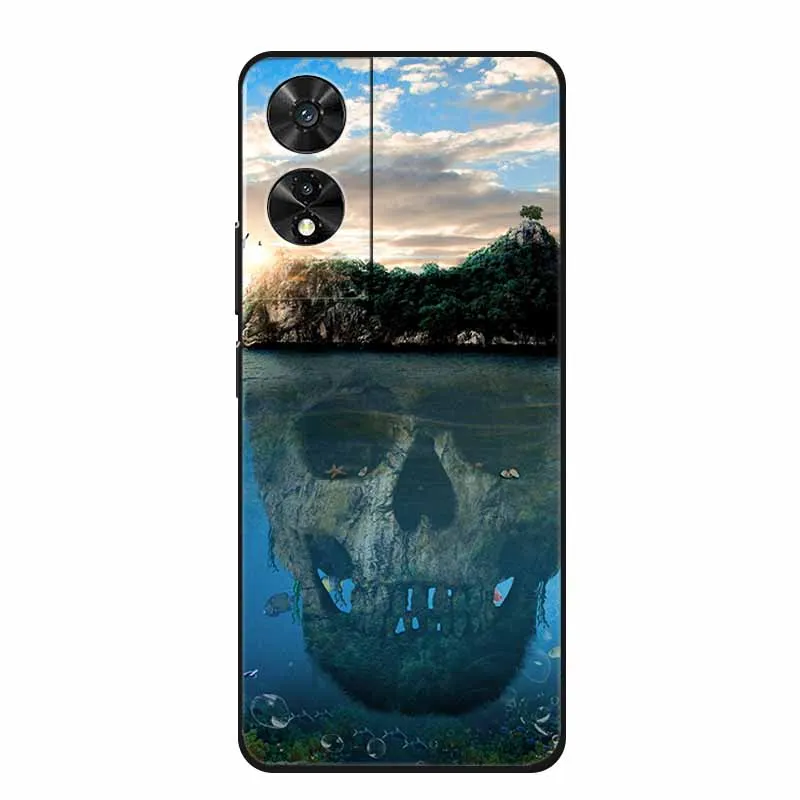 Black Geometric Silicone TPU Phone Case - Soft Back Cover Shield