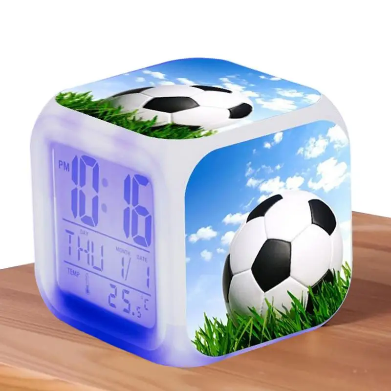 

Alarm Clock For Kids Desk Clock With LED Lights Kids Alarm Clock Soccer Bedside Alarm Clock Digital Clock Home Decoration