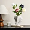CAPIRON French White Ceramic Vase Unique Modern Art Plant Container Pampas Grass Dried Fresh Flower Centerpiece Home Decoration 2