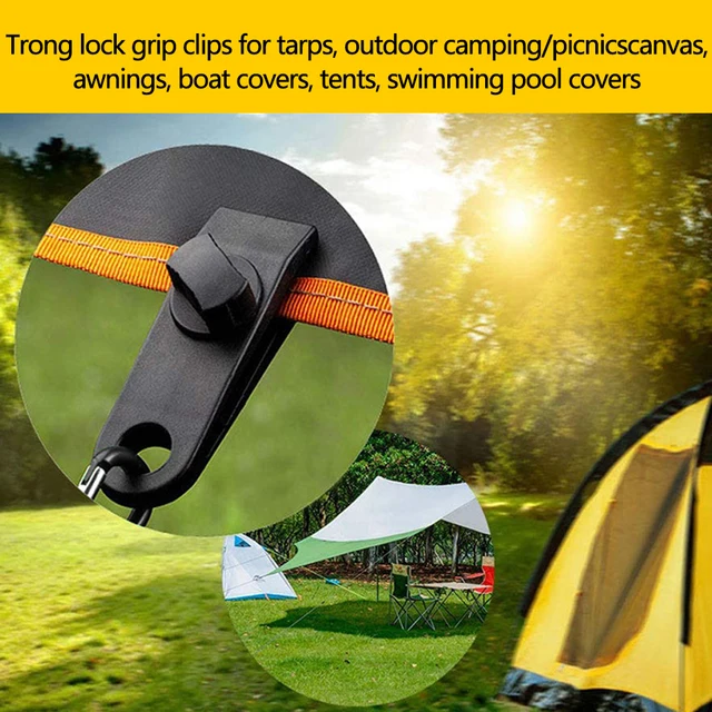 10 db Szélálló, Beállítható Zenekarokkal Sátor Klipek D Alakú Karabinerek Kemping Kertészkedés Nagy Teherbírású Túrázás Kültéri Tartós - Image 6