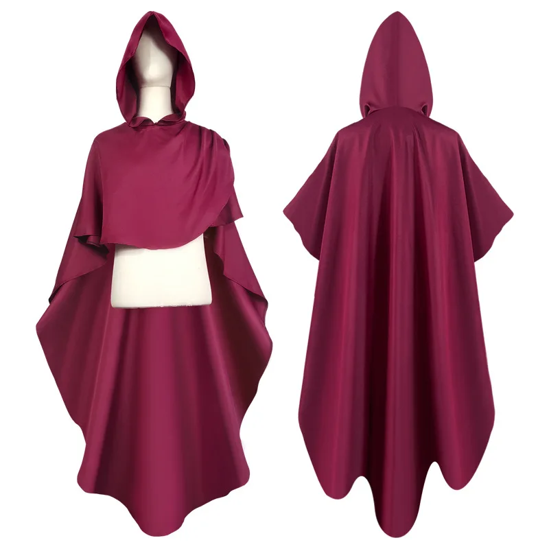 Cape Médiévale Avec Capuche - Noire, Pour Cosplay, Halloween, Costume Magicien Ou Gothique