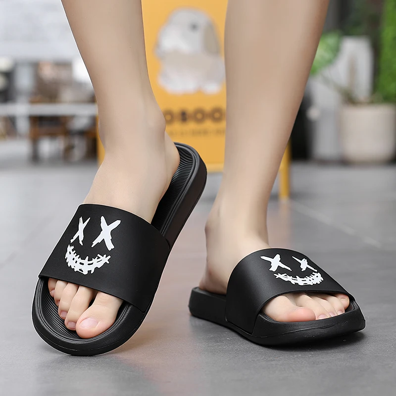 Wear trendy brand large size slippers versatile sports men's indoor home non-slip EVA slippers soft slippers