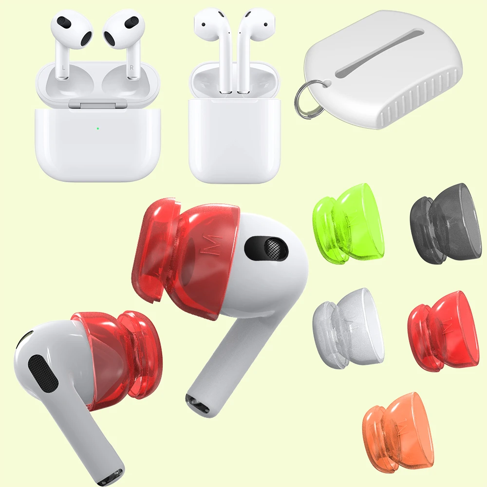 5/1 Pairs Earbuds Earphone Tips Earplug Cover with Storage Sleeve for