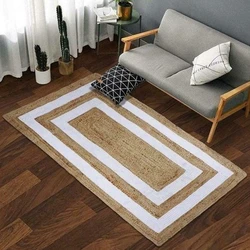 Rug 100% Natural Braided Jute Reversible Modern Living Area Carpet Outdoor Rugs Rugs and Carpets for Home Living Room