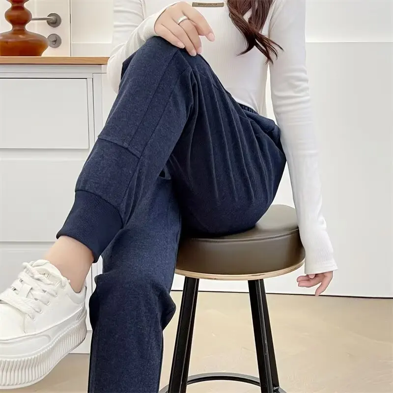 XXXXL Fashion Plus Size Women's Ankle Banded Pants New Autumn Simple Sporty Ankle-Length Sweatpants Casual 771